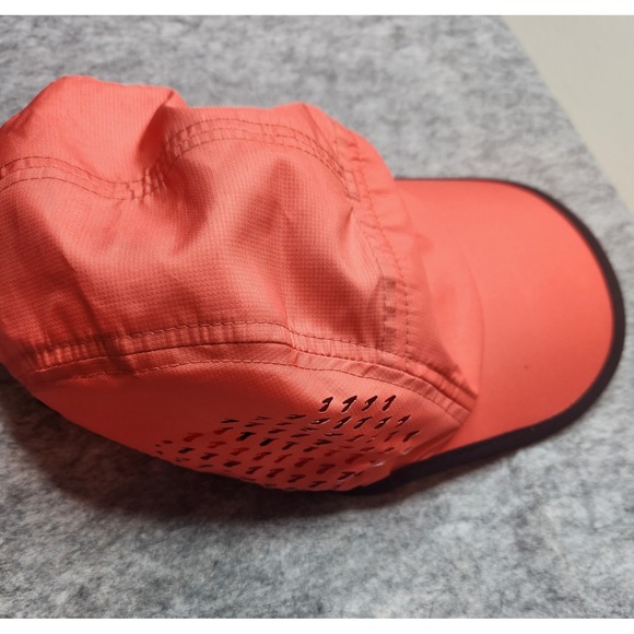 Brooks BOCO Gear 5 Panel Running Hat Coral Orange Adjustable Breathable Cap - Picture 6 of 8